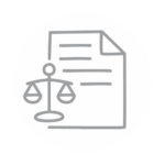 an icon showing a justice scale overlaying a document